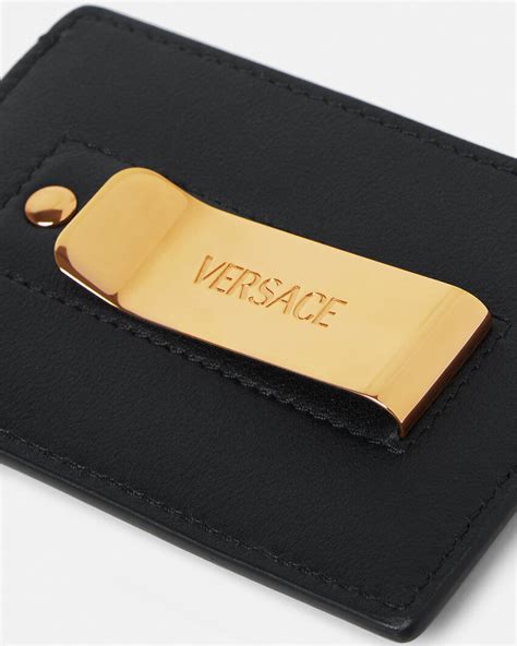 versace black embossed medusa card holder|versace la medusa.